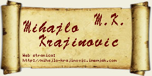 Mihajlo Krajinović vizit kartica